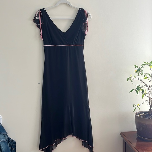 Byer California Dresses & Skirts - Vintage Y2K Flouncy MIDI Dress Handkerchief Hem Chiffon‎ Fairycore Empire S 90s
